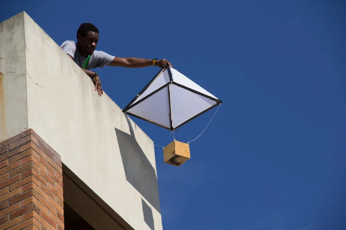 Egg drop from a building