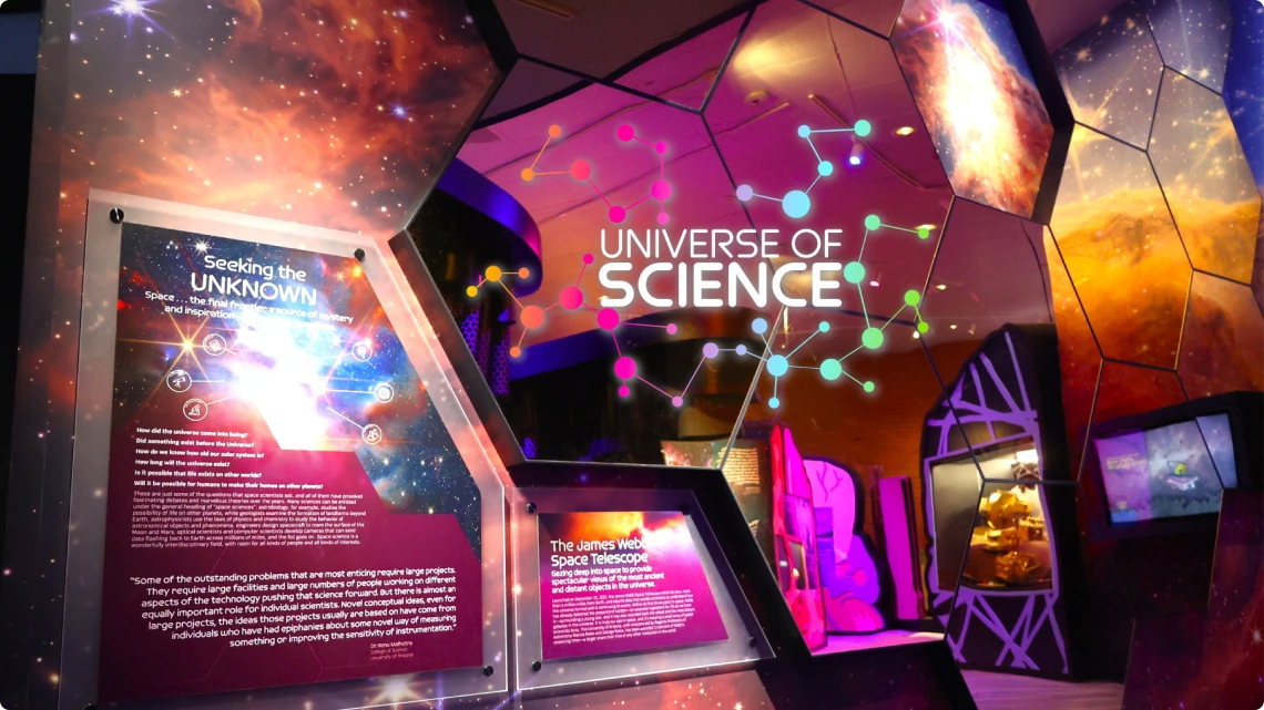 universe of  science rounded edge